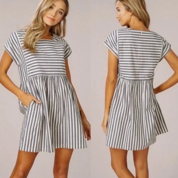 Listicle Striped Babydoll Dress - Picture 7 of 8